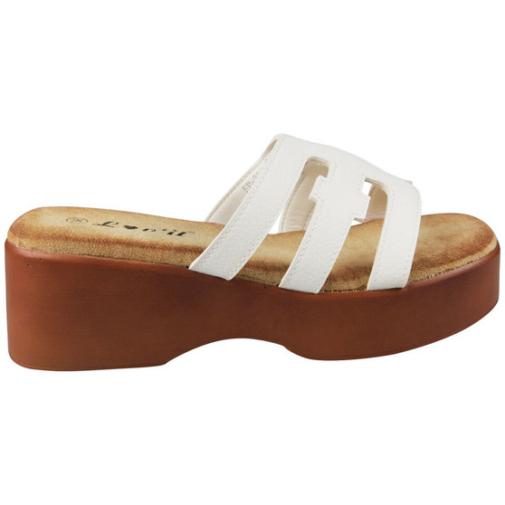 MARTINA White Summer Beach Mules Sliders Sandals