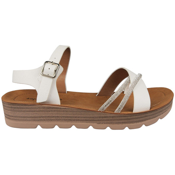 VIVIANA White Light Weight Cushioned Wedge Sandals