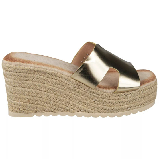 DEBORAH Gold Wedge Cushioned Comfy Sandals