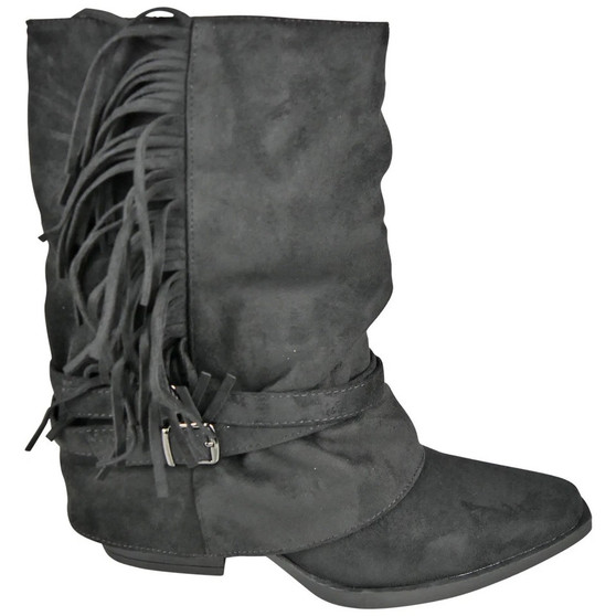 HARMONY Black  Mid Calf  Western Cowboy Boots