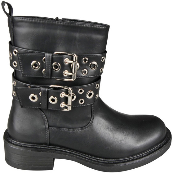 GEORGIA Black Ankle Fashion Chelsea Boots