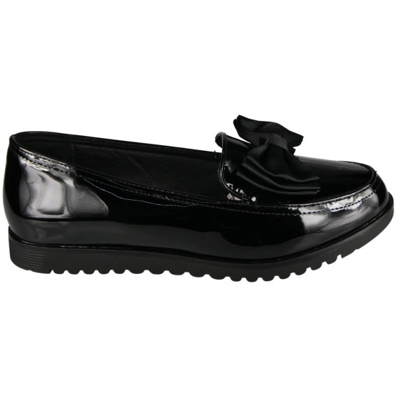SHILOH Black Patent Bow Work Grip Back To School Shoes 