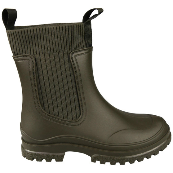 MARJORIE Green Ladies Snow Rain Wellies Ankle Waterproof Walking Boots