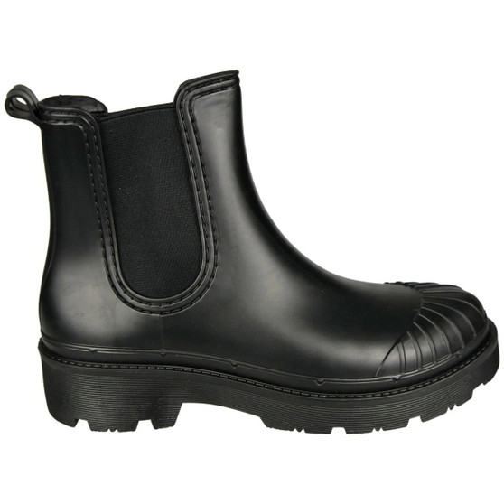 LYDIA Black Chelsea Snow Rain Comfy Grip Waterproof Walking Boots 