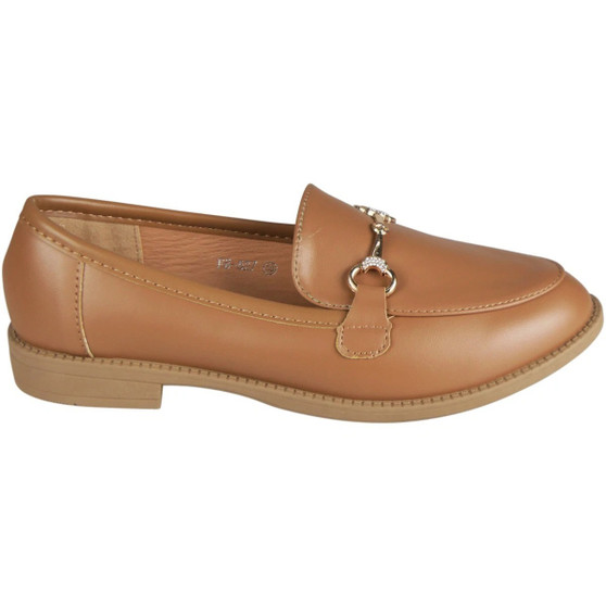 GABRIELA Camel Smart Work Comfy Cushioned School Loafers