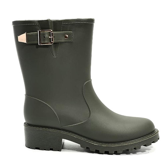 KAMIYYAH Green Snow Rain Wellies Comfy Waterproof Walking Dog Boots