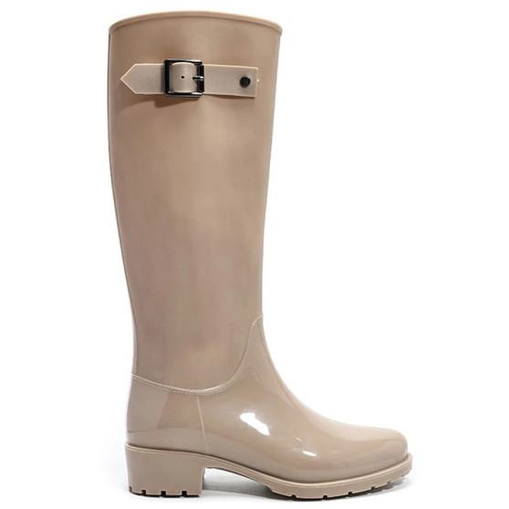 GILLIAN Beige Wellington Snow Rain Waterproof  Walking Grip Boots