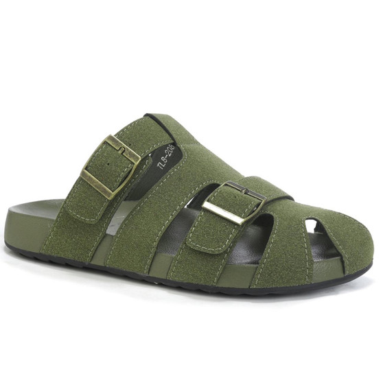 ALANA Green Open Toe Comfort Cushioned Summers Mules