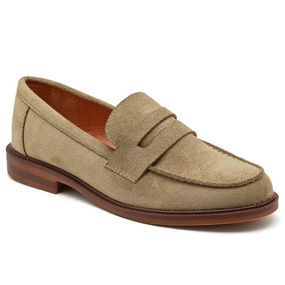 MAEVE Green Ladies Slip On Chain Decorated Loafers