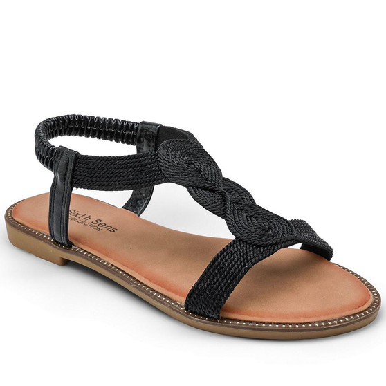 RYLEE Ladies Black Slingback Comfort Stylish Summer Sandals