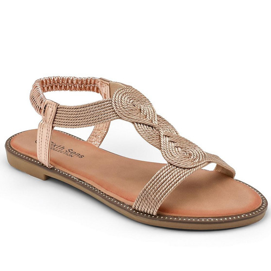 RYLEE Ladies Champagne Slingback Comfort Stylish Summer Sandals