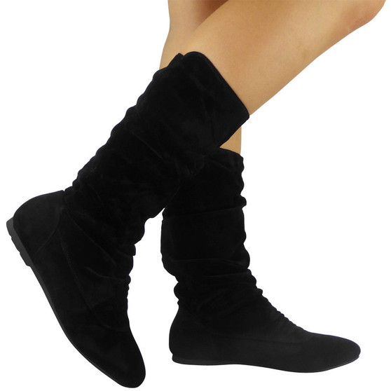 Kayla Black Pull On Slouch Boots