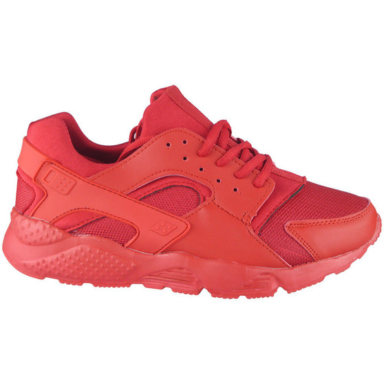 Emma Red Lace Up Running  Trainers 