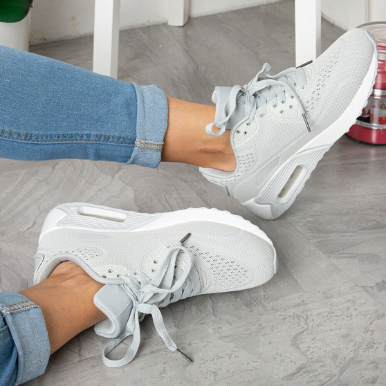 Aileen White Lace Up Sports Trainers