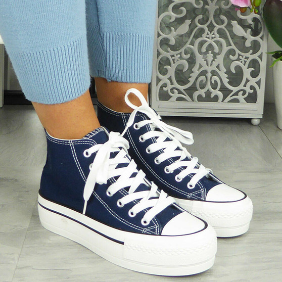 SAVY Blue Canvas Trainers Sneakers Boots 