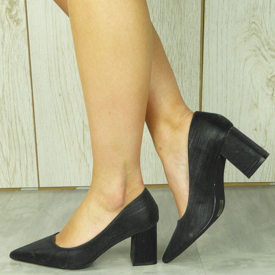 ARNA Black Court Pointed Party Shoes 