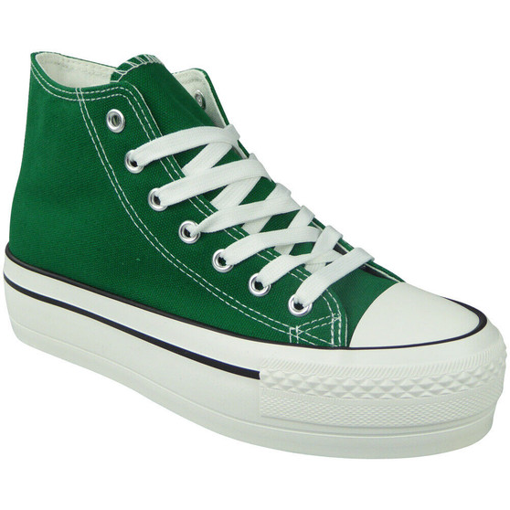 SAVY Green Canvas Trainers Sneakers Boots 