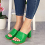 AZYA Green Summer Mules Platform Sandals 