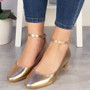 ASLI Champagne Court Mid Heel Office Shoes 