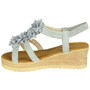 FARIA Grey Strappy Wedges Platform Sandals 