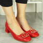 RAINA Red Work Casual Mid Block Shoes  