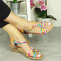 NATASHA Multi Summer Wedges Slingback Comfy Shoes 