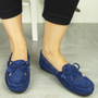 MELDA Blue Loafers Pumps Office Flat Shoes