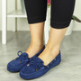 MELDA Blue Loafers Pumps Office Flat Shoes
