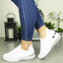 TOBY White Jogging Plimsole Sock Trainers Sneakers