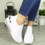TOBY White Jogging Plimsole Sock Trainers Sneakers