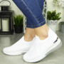 TOBY White Jogging Plimsole Sock Trainers Sneakers