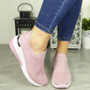 TOBY Pink Jogging Plimsole Sock Trainers Sneakers