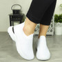 BROOKE White Jogging Plimsole Slip On Shoes 