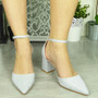 ELIJAH Silver Pointy Court Glitter Bridal Shoes