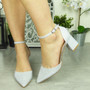 ELIJAH Silver Pointy Court Glitter Bridal Shoes