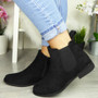 CLARA Black Chelsea Casual Zip Comfy Shoes