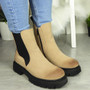 BONNIE Beige Chunky Zip Guset Casual Shoes