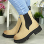 BONNIE Beige Chunky Zip Guset Casual Shoes