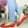 ZORA Red Loafers Cushion Flat Shoes