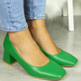 PRETTIZY Green Court Ponited Heel Casual Shoes