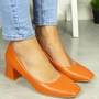 PRETTIZY Orange Court Ponited Heel Casual Shoes