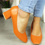 PRETTIZY Orange Court Ponited Heel Casual Shoes