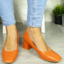 PRETTIZY Orange Court Ponited Heel Casual Shoes