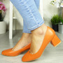 PRETTIZY Orange Court Ponited Heel Casual Shoes