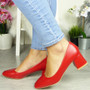 PRETTIZY Red Court Ponited Heel Casual Shoes