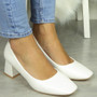 PRETTIZY White Court Ponited Heel Casual Shoes