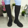 MENDOSA Black Sock Mid Calf Winter Boots