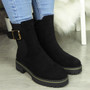 ZORIYA Black Ankle Chelsea Winter Zip Boots