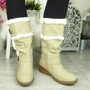 MARKITO Beige Mid Calf Warm Winter Boots