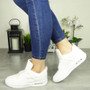 ZENTONI White Trainers Gym Lace Up Shoes